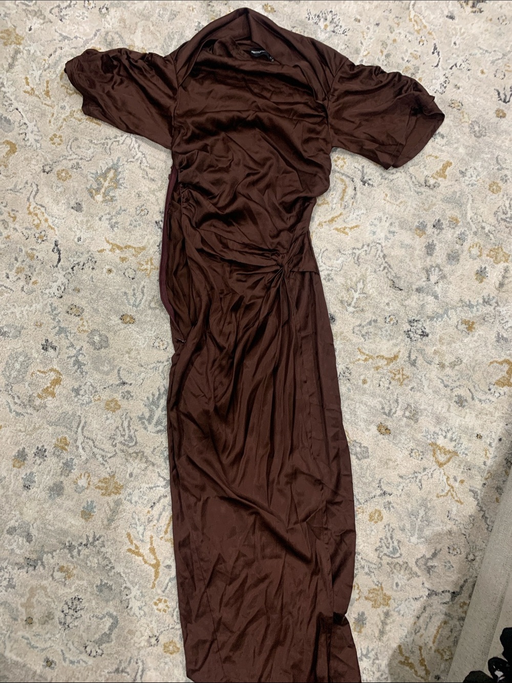 PrettyLittleThing Dark Brown Maxi Wrap Dress